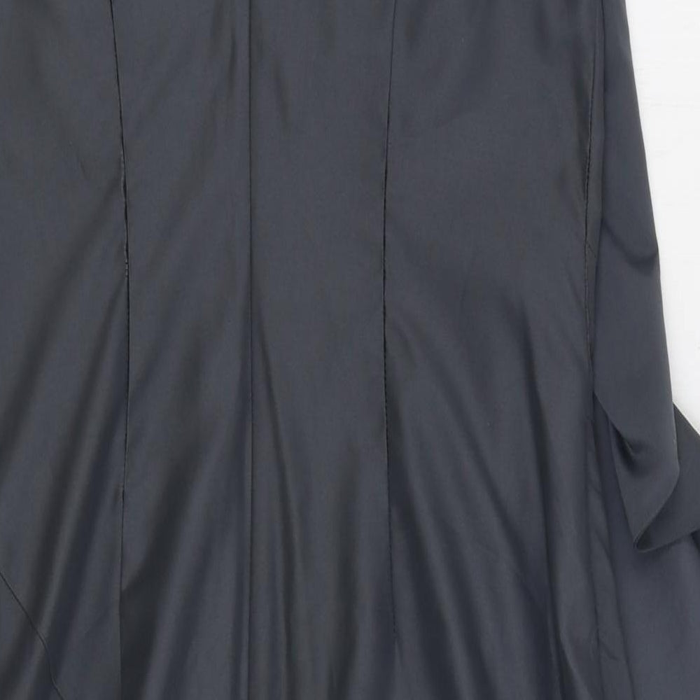 Per Una Womens Grey Polyester Sheath Size 12 V-Neck Zip