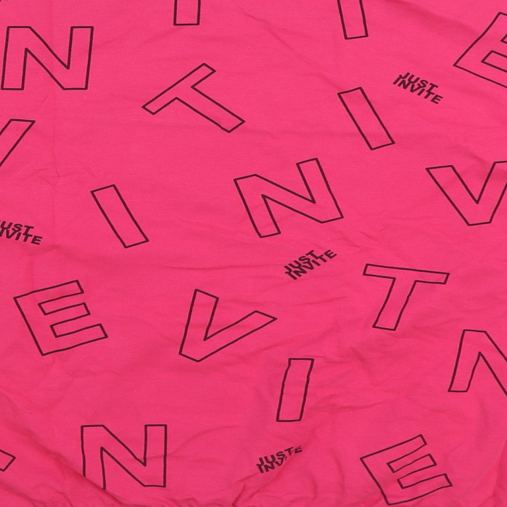 INVT Womens Pink Geometric Cotton Pullover Sweatshirt Size XL Pullover