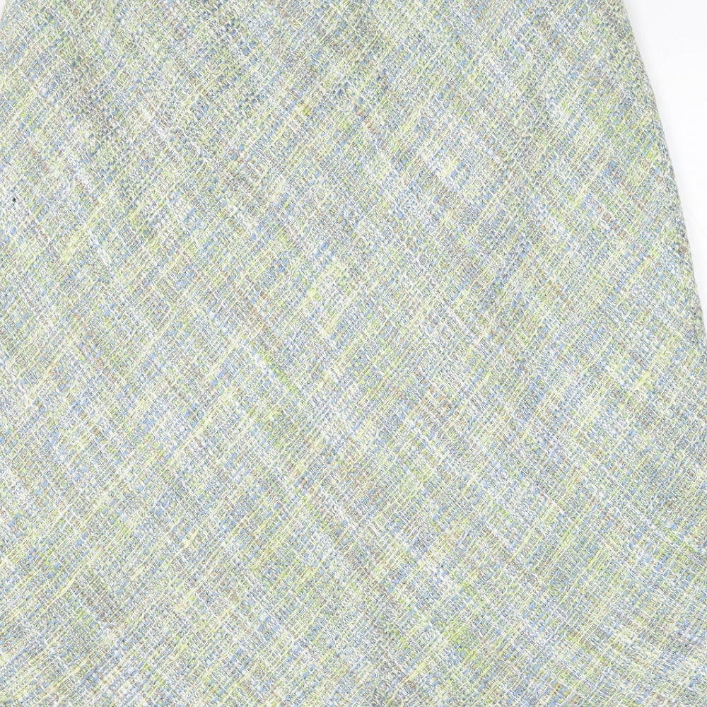 Preworn Womens Multicoloured Acrylic A-Line Skirt Size 14 Zip