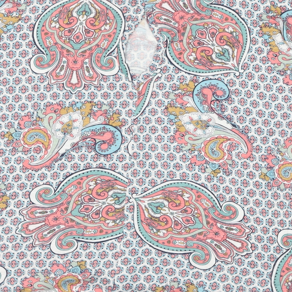 Marks & Spencer Womens Multicoloured Paisley Polyester Basic Blouse Size M Round Neck