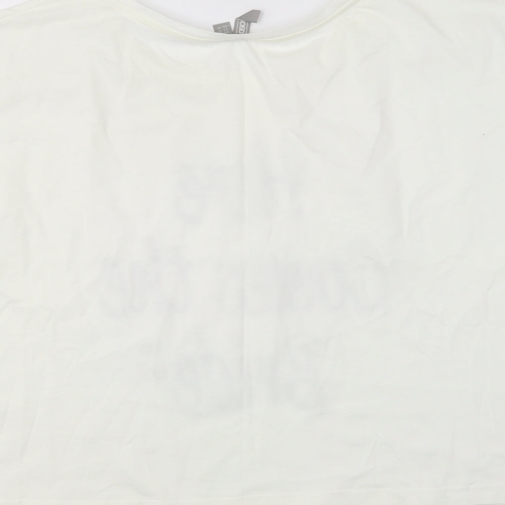 ASOS Womens Ivory Cotton Basic T-Shirt Size M Round Neck - Here Comes The Bride
