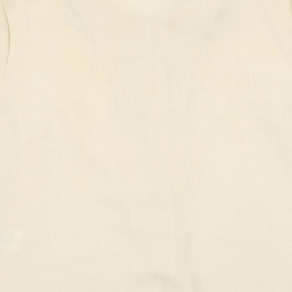 Collection Womens Beige Polyester Basic Button-Up Size 18 Round Neck