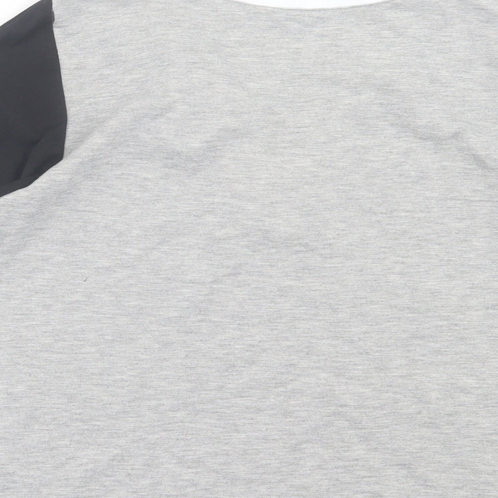 Select Womens Grey Cotton Cropped T-Shirt Size 8 V-Neck