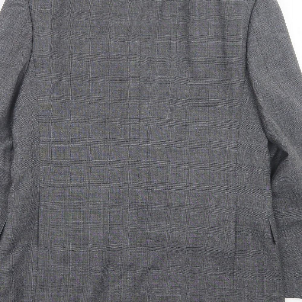 Marks & Spencer Mens Grey Plaid Wool Jacket Suit Jacket Size 40