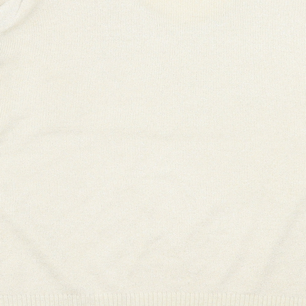 Bonmarché Womens Gold V-Neck Acrylic Pullover Jumper Size XL