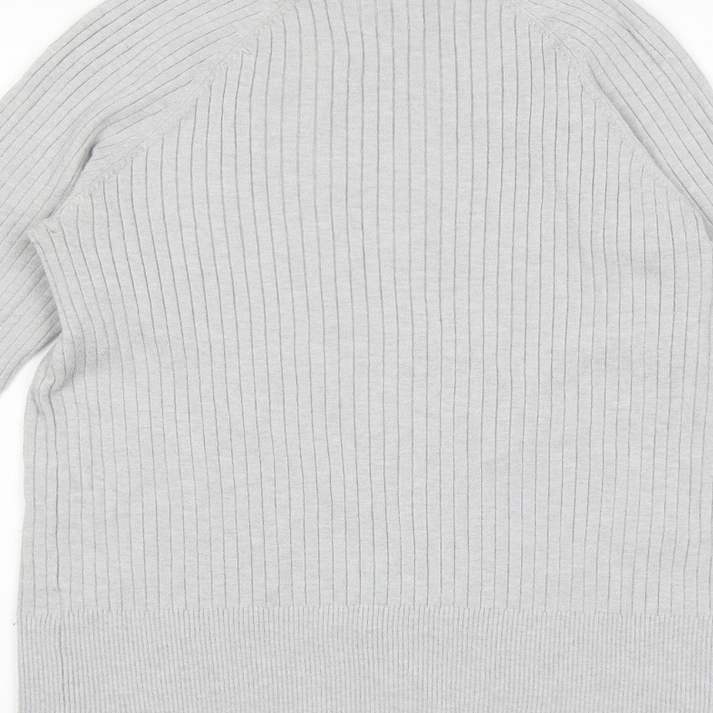 Peyton Primrose Womens Grey High Neck Rayon Pullover Jumper Size S