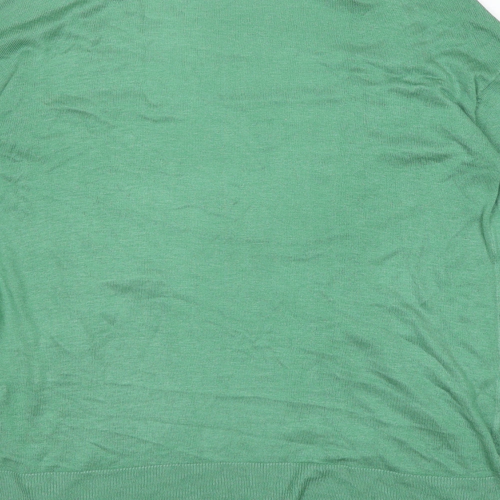 Marks & Spencer Womens Green V-Neck Acrylic Cardigan Jumper Size S