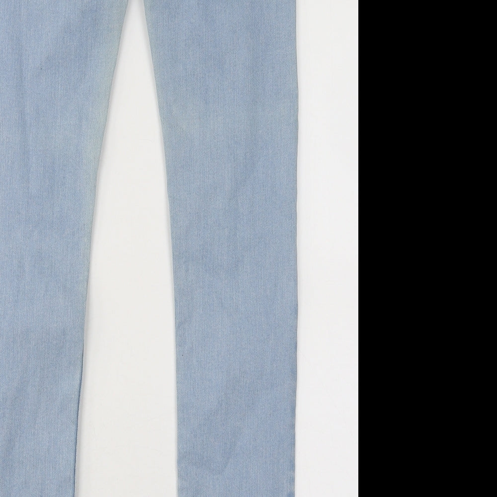 Topman Mens Blue Cotton Skinny Jeans Size 28 in L31 in Regular Button
