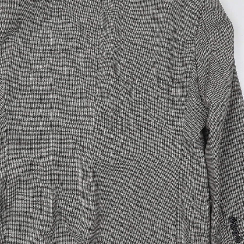 Marks & Spencer Mens Grey Geometric Wool Jacket Suit Jacket Size 40