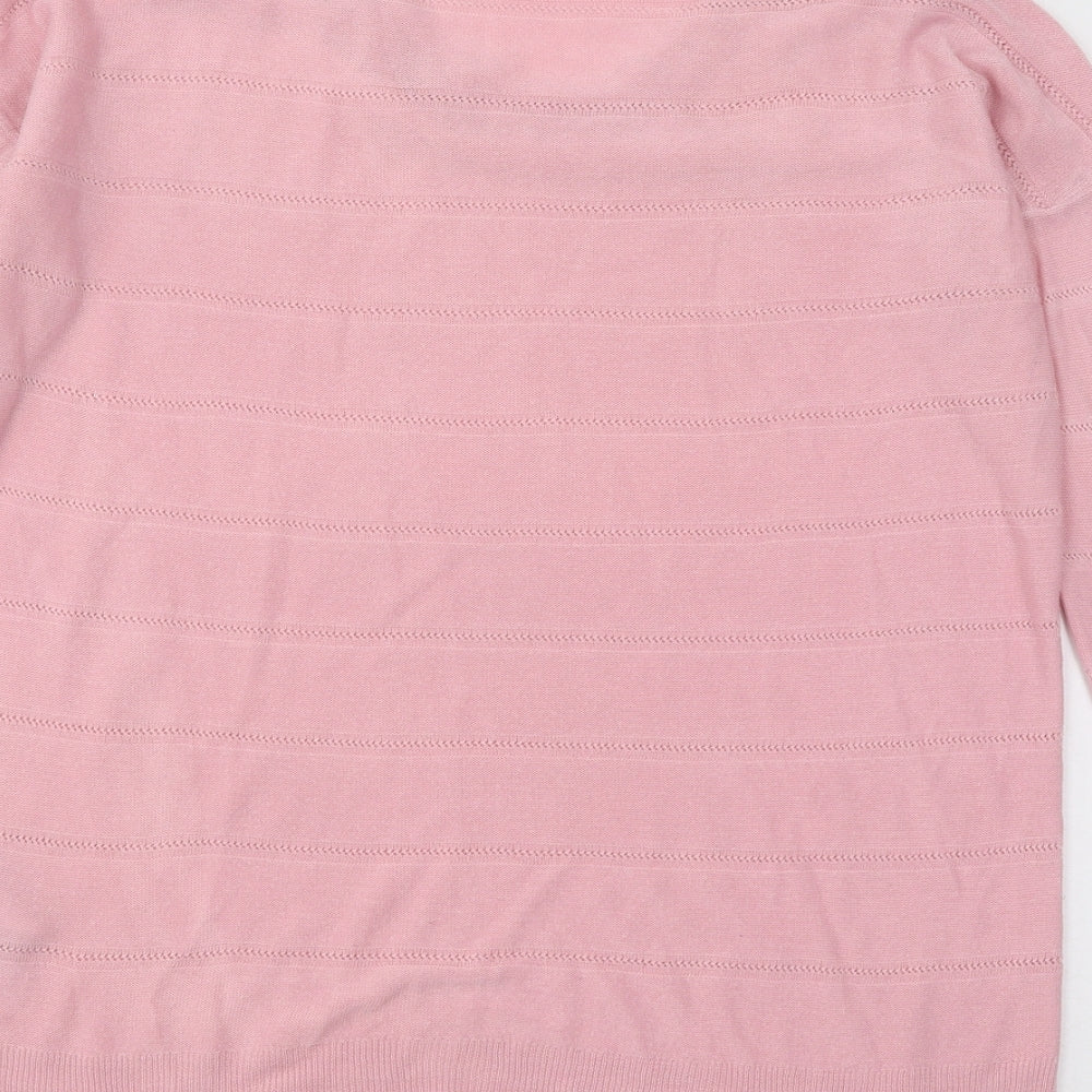 Jaqueline de Yong Womens Pink Roll Neck Acrylic Pullover Jumper Size L