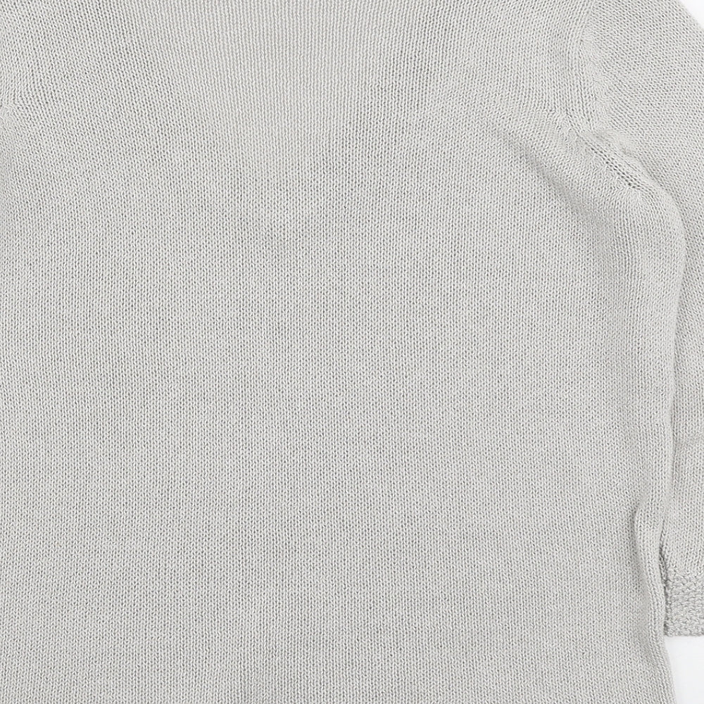 Marks & Spencer Womens Grey V-Neck Acrylic Pullover Jumper Size 12