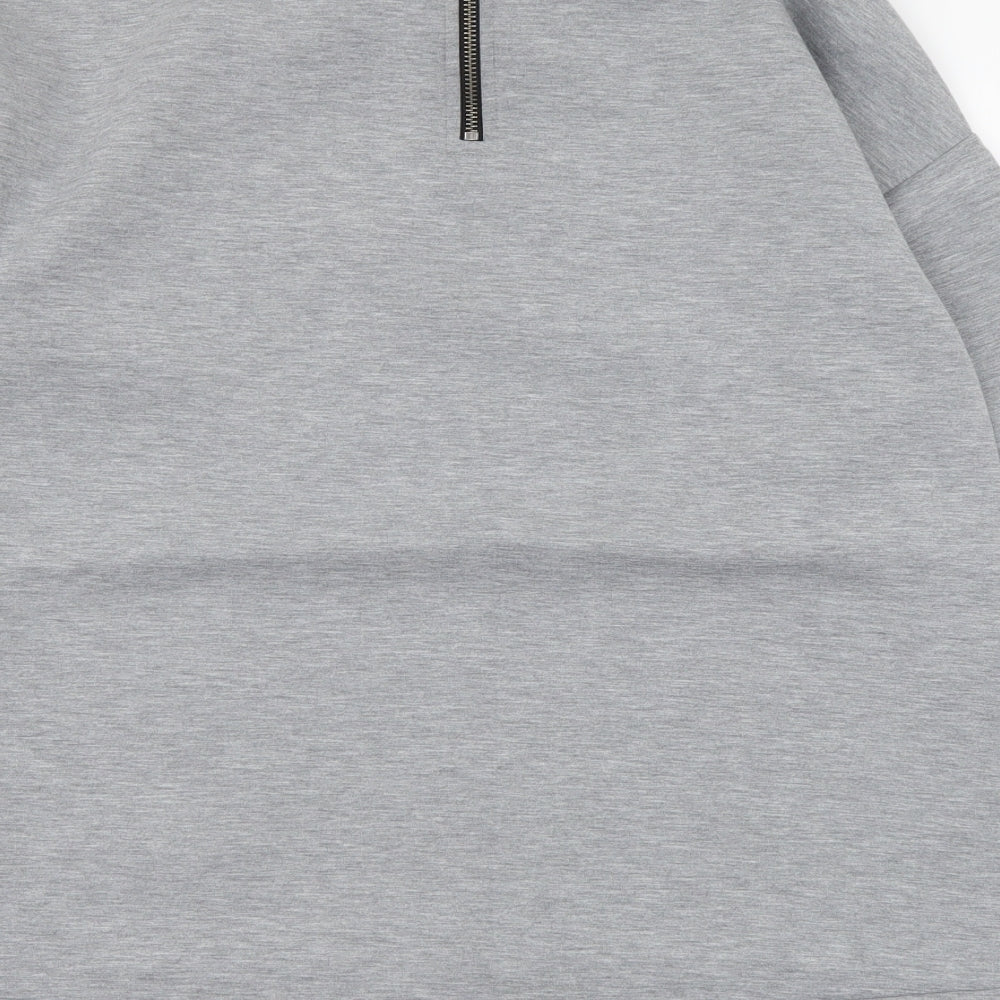 Next Womens Grey Polyester Pullover Sweatshirt Size 8 Zip