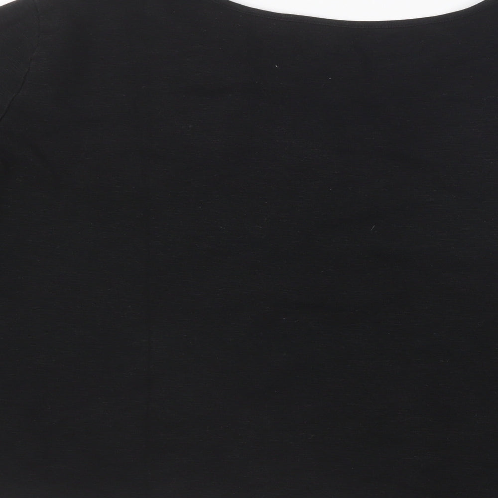 Gap Womens Black Cotton Basic Blouse Size M Round Neck