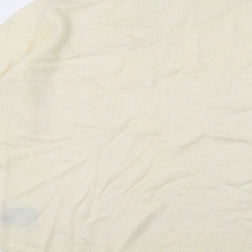 Preworn Womens Ivory High Neck Polyacrylate Fibre Pullover Jumper Size 16