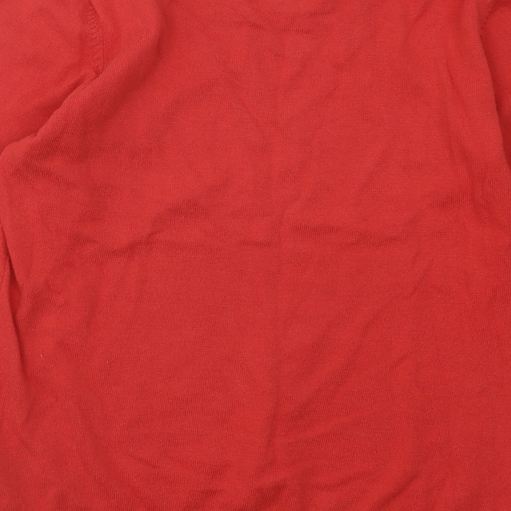 NEXT Womens Red Boat Neck Acrylic Pullover Jumper Size 12