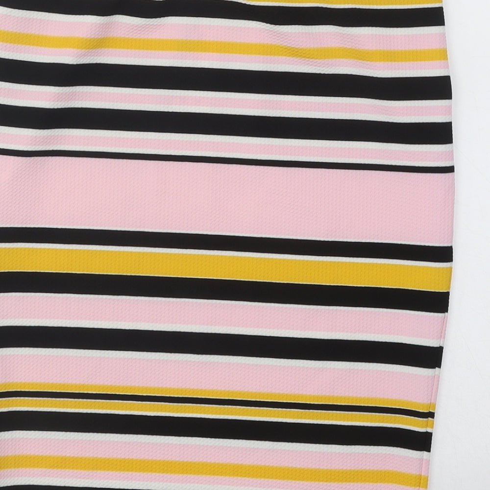 Noisy may Womens Multicoloured Striped Polyester Straight & Pencil Skirt Size M