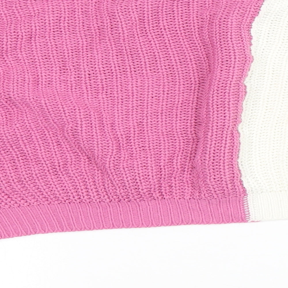 In the Style Womens Multicoloured Boat Neck Striped Acrylic Pullover Jumper Size 12