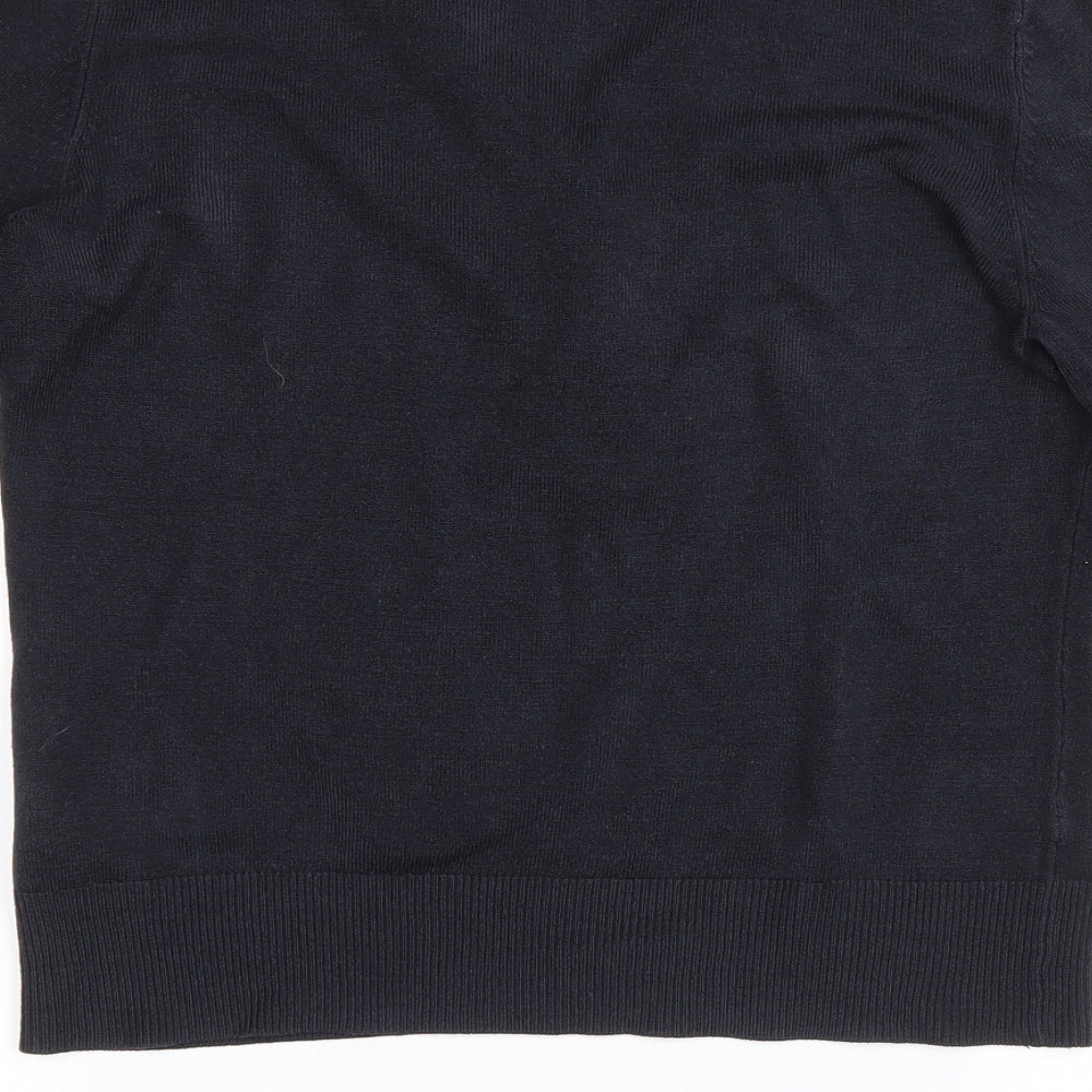 Marks & Spencer Womens Blue V-Neck Acrylic Pullover Jumper Size 12