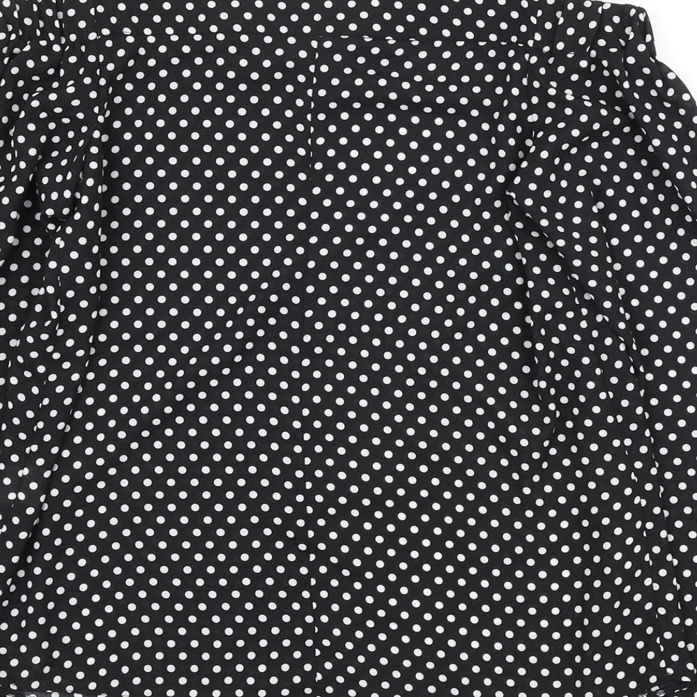 Atmosphere Womens Black Polka Dot Polyester Basic Blouse Size 4 Off the Shoulder