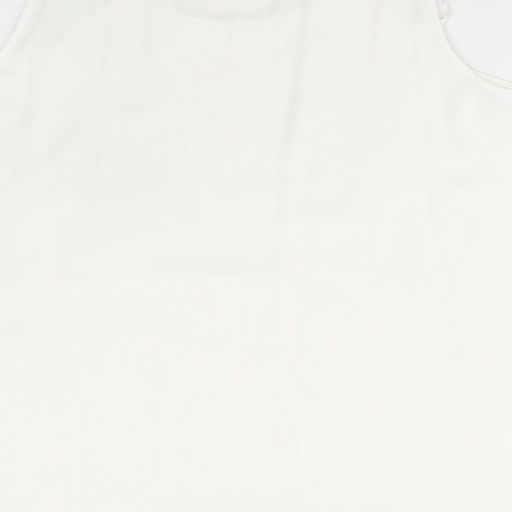 Michael Gold Womens Ivory Polyester Basic Blouse Size 22 Scoop Neck