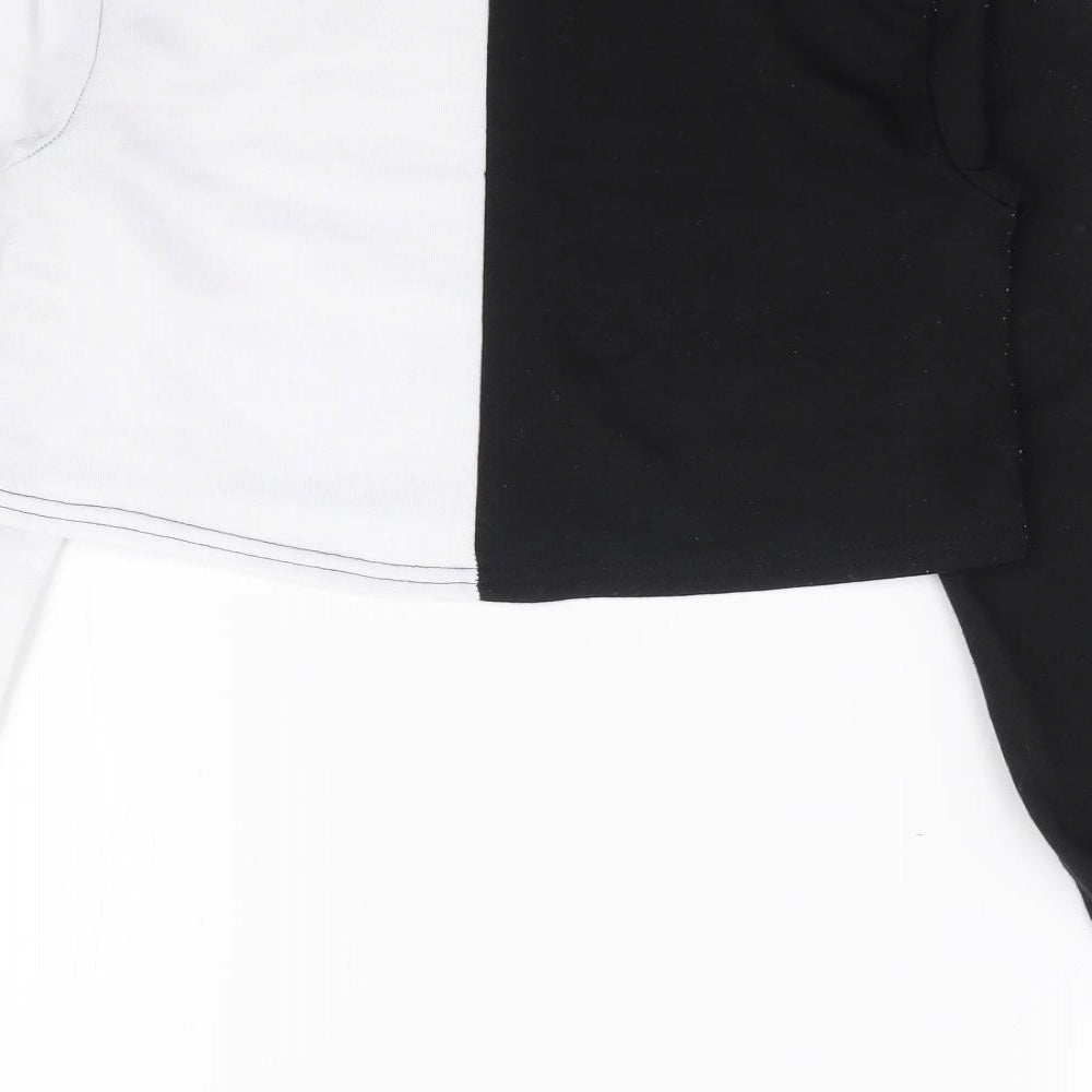 Boohoo Womens Black Polyester Pullover Sweatshirt Size 4 Pullover - Cropped