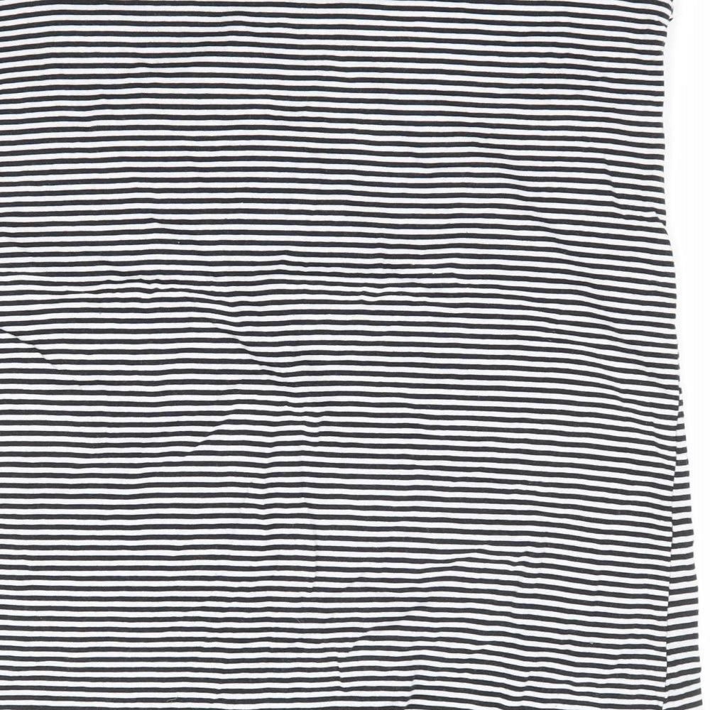 Dorothy Perkins Womens Black Striped 100% Cotton Basic Tank Size 14 Off the Shoulder - Ruched Bandeau