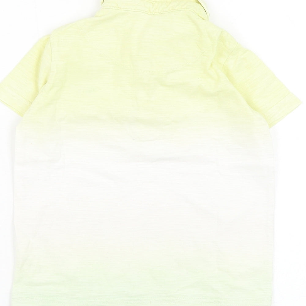 F&F Boys Yellow Cotton Basic Polo Size 2-3 Years Collared Button - Dinosaur