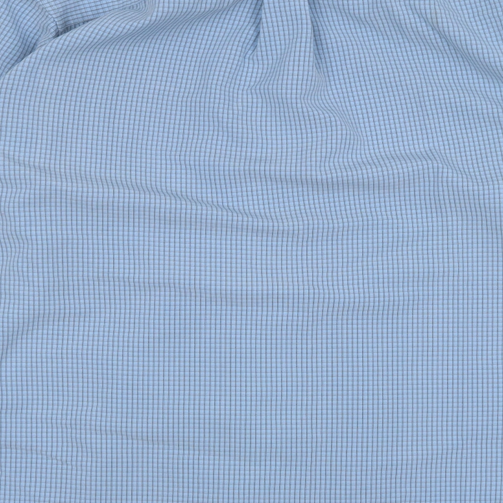MX Active Mens Blue Striped Polyester Button-Up Size M Collared Button