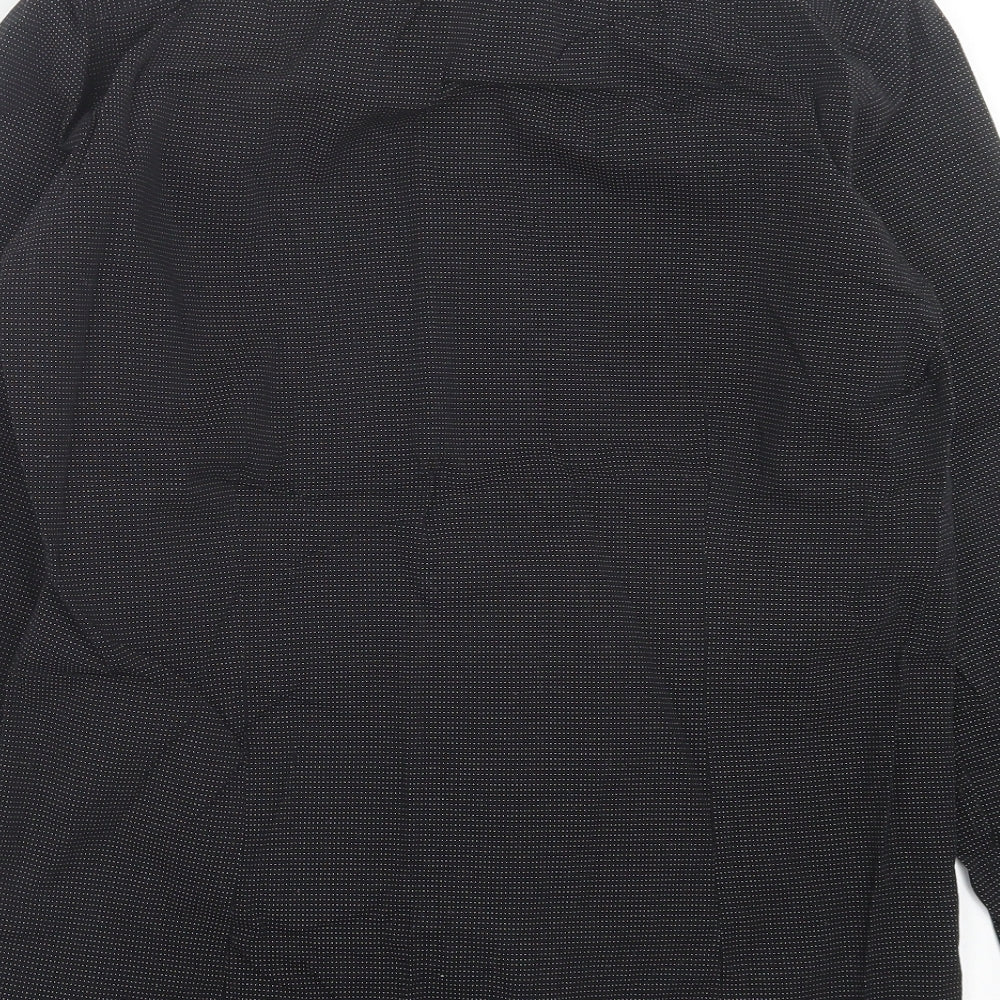 Cedarwood State Mens Black Polka Dot Cotton Button-Up Size 14.5 Collared Button