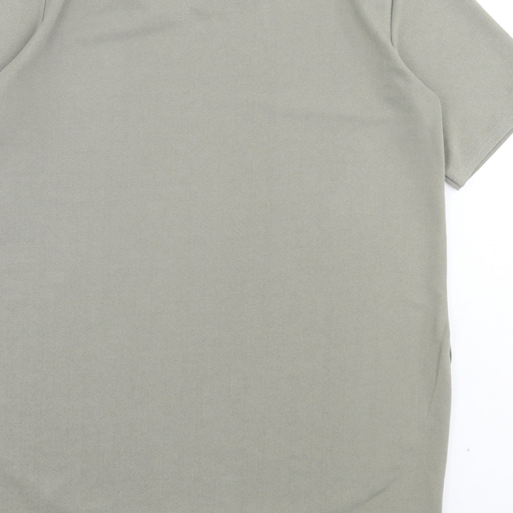 PARISIAN SIGNATURE Womens Green Polyester Basic T-Shirt Size 12 Crew Neck