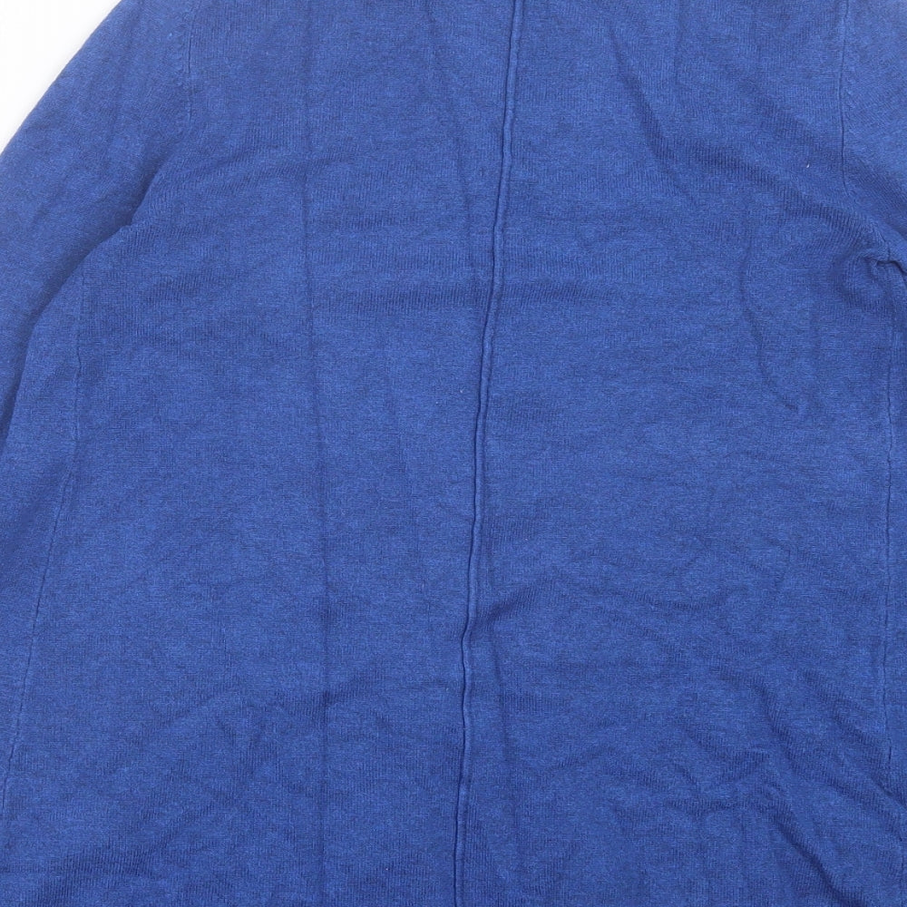 Zara Womens Blue V-Neck Acrylic Cardigan Jumper Size S