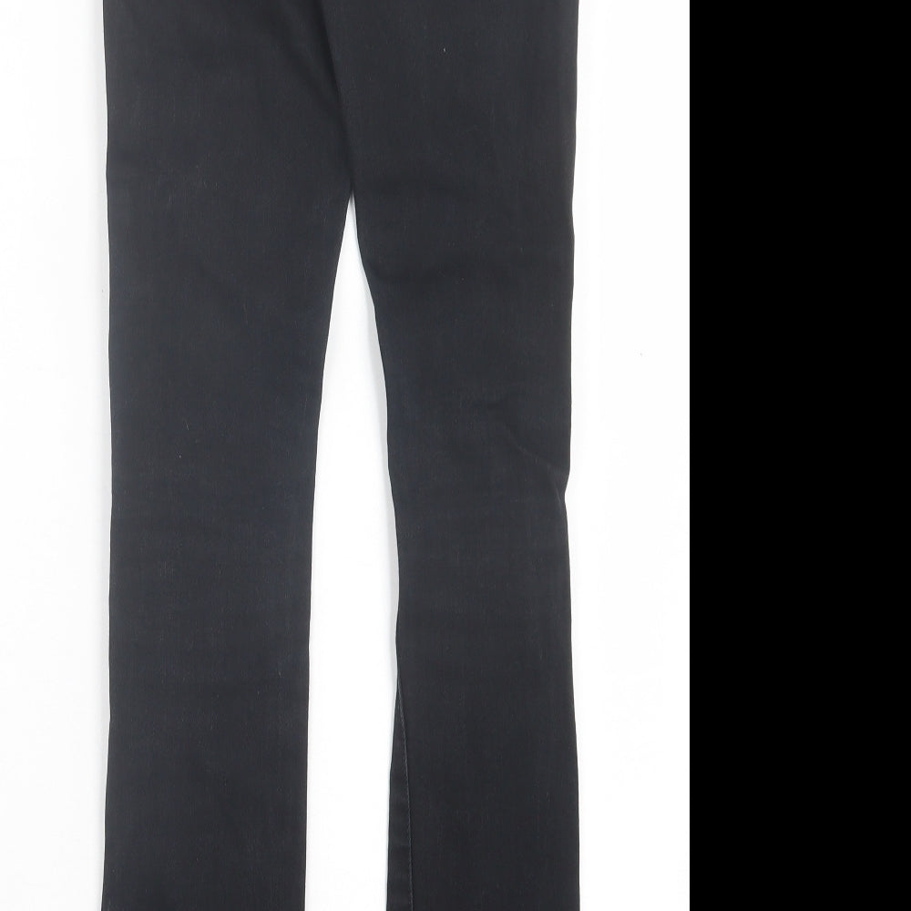 H&M Womens Black Cotton Skinny Jeans Size 4 L30 in Regular Button