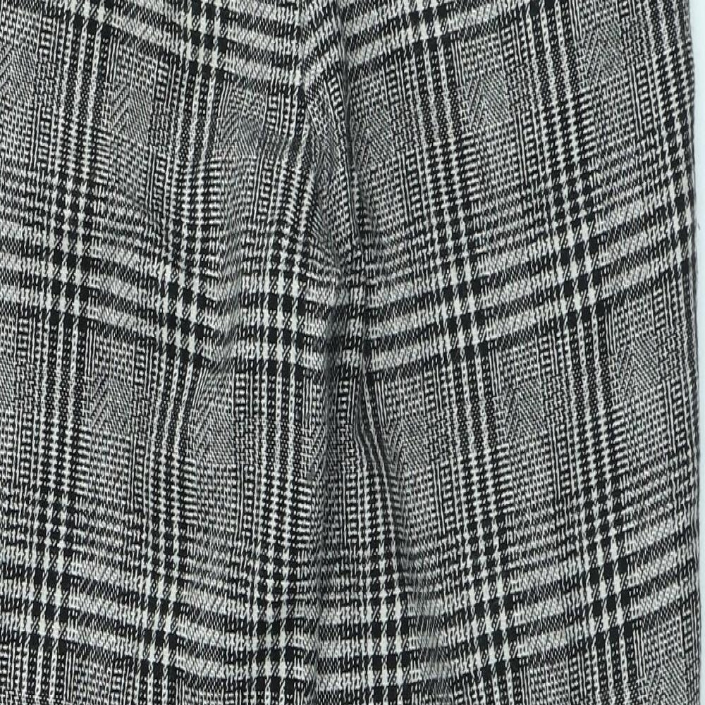 FOREVER 21 Womens Grey Plaid Polyester Trousers Size 27 in L27 in Regular Hook & Loop