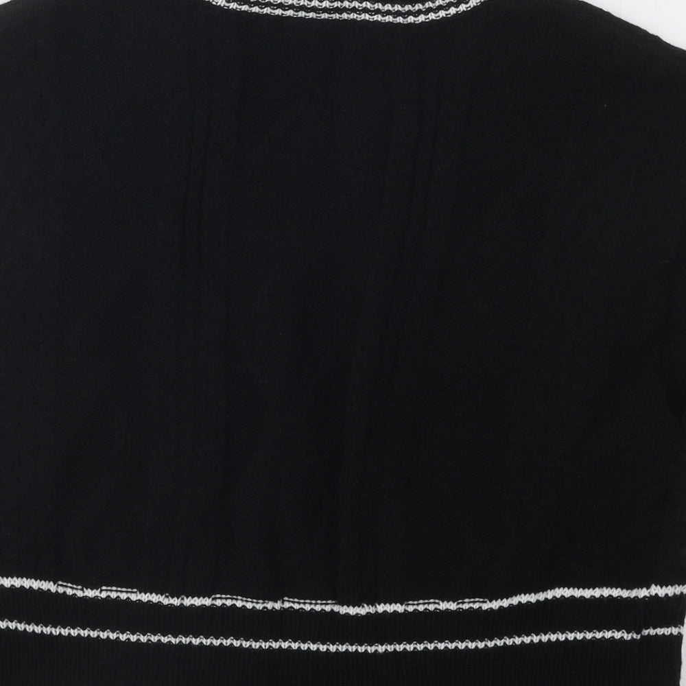 SheIn Womens Black Scoop Neck Acrylic Vest Jumper Size S