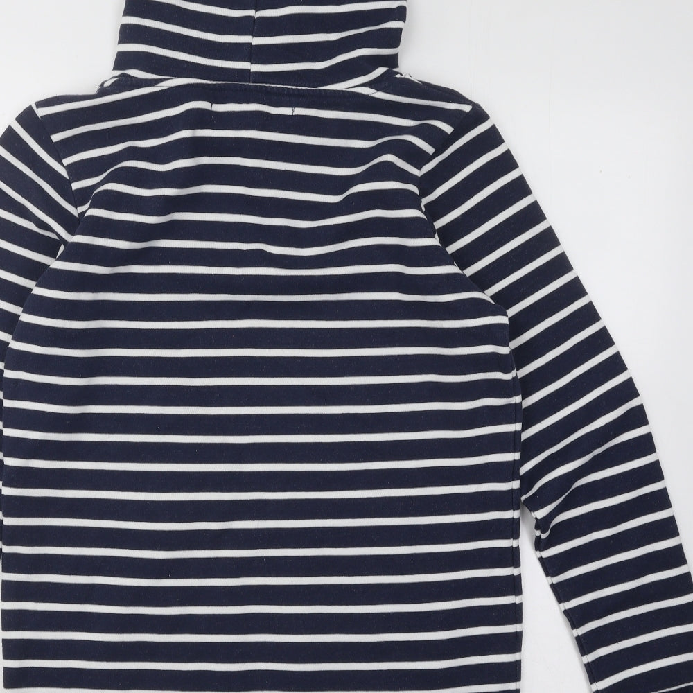 Blend She Womens Blue Striped Cotton Pullover Hoodie Size M Pullover