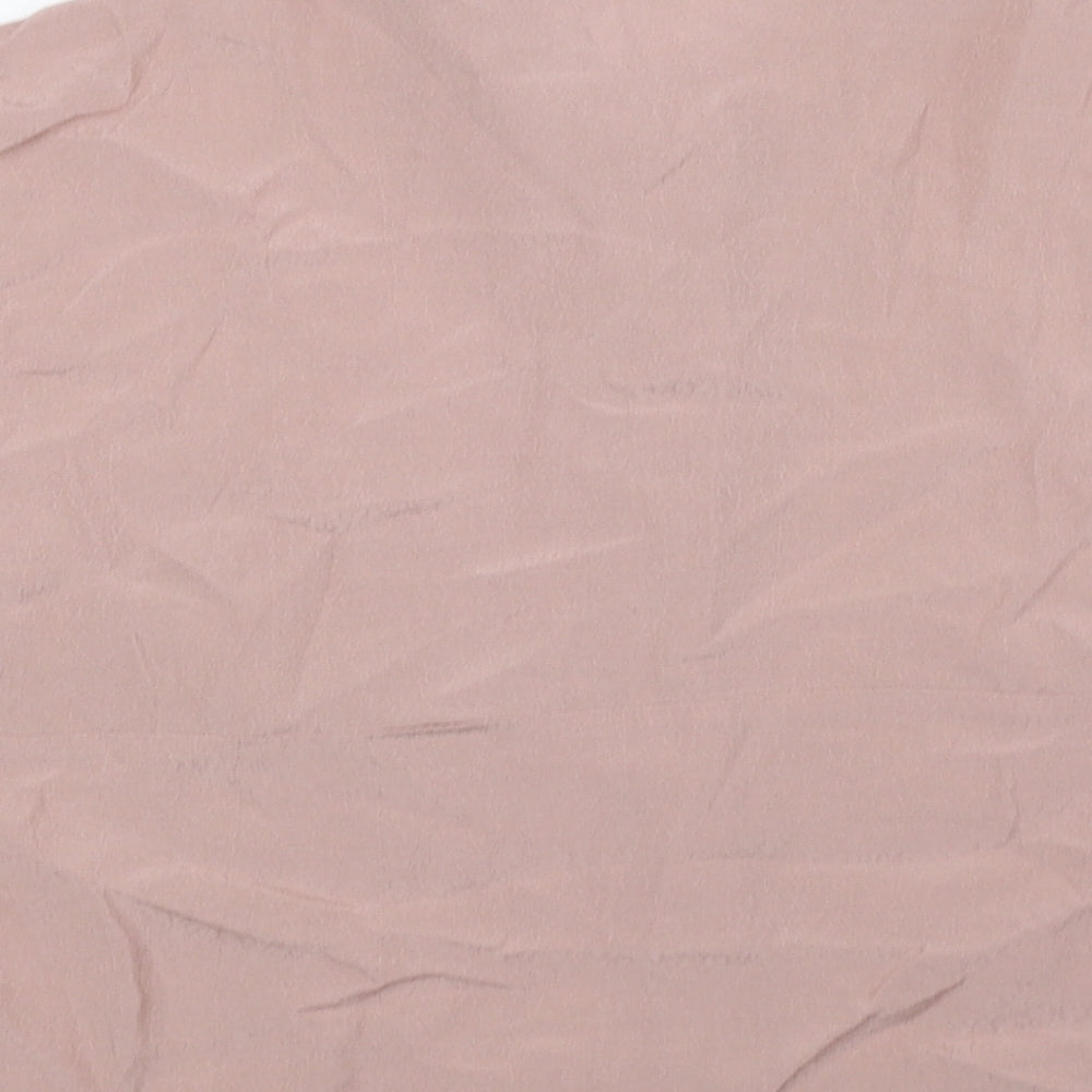 Topshop Womens Pink Viscose Cropped Button-Up Size 6 Collared