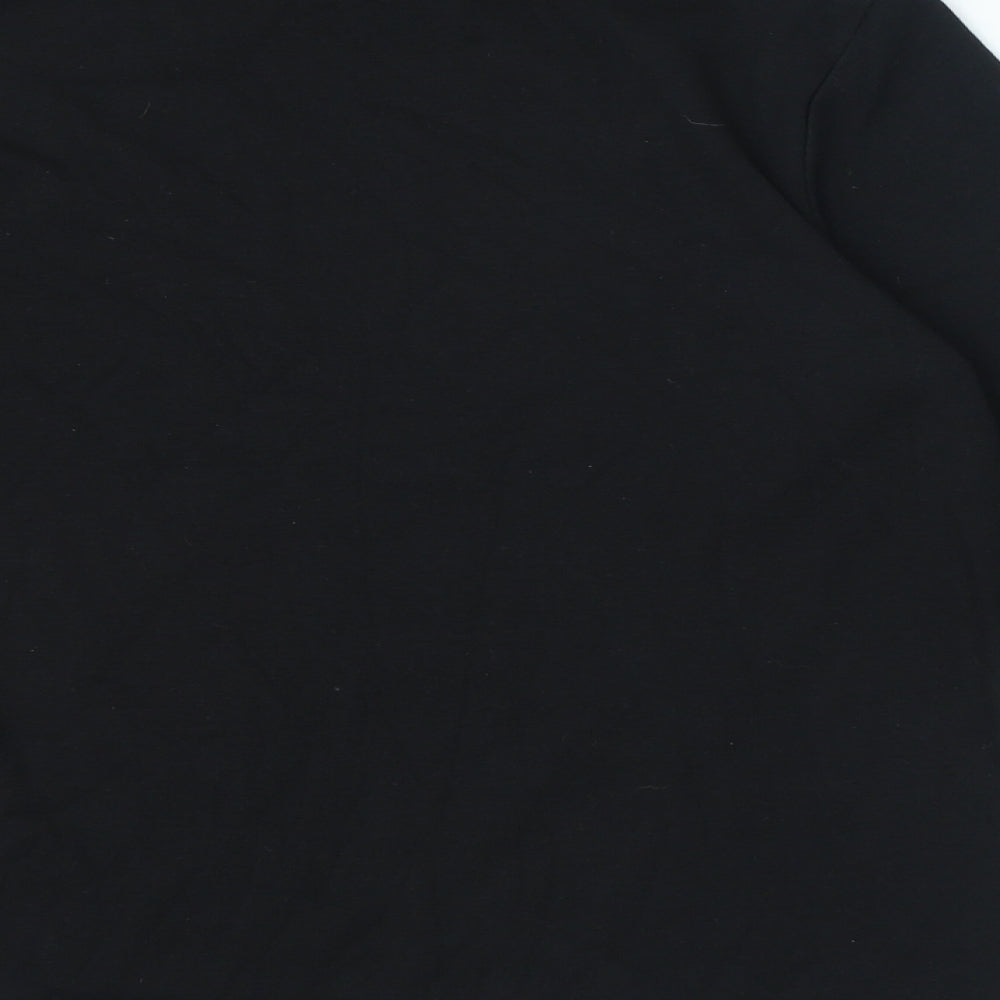 Preworn Womens Black Polyester Jersey T-Shirt Size M High Neck