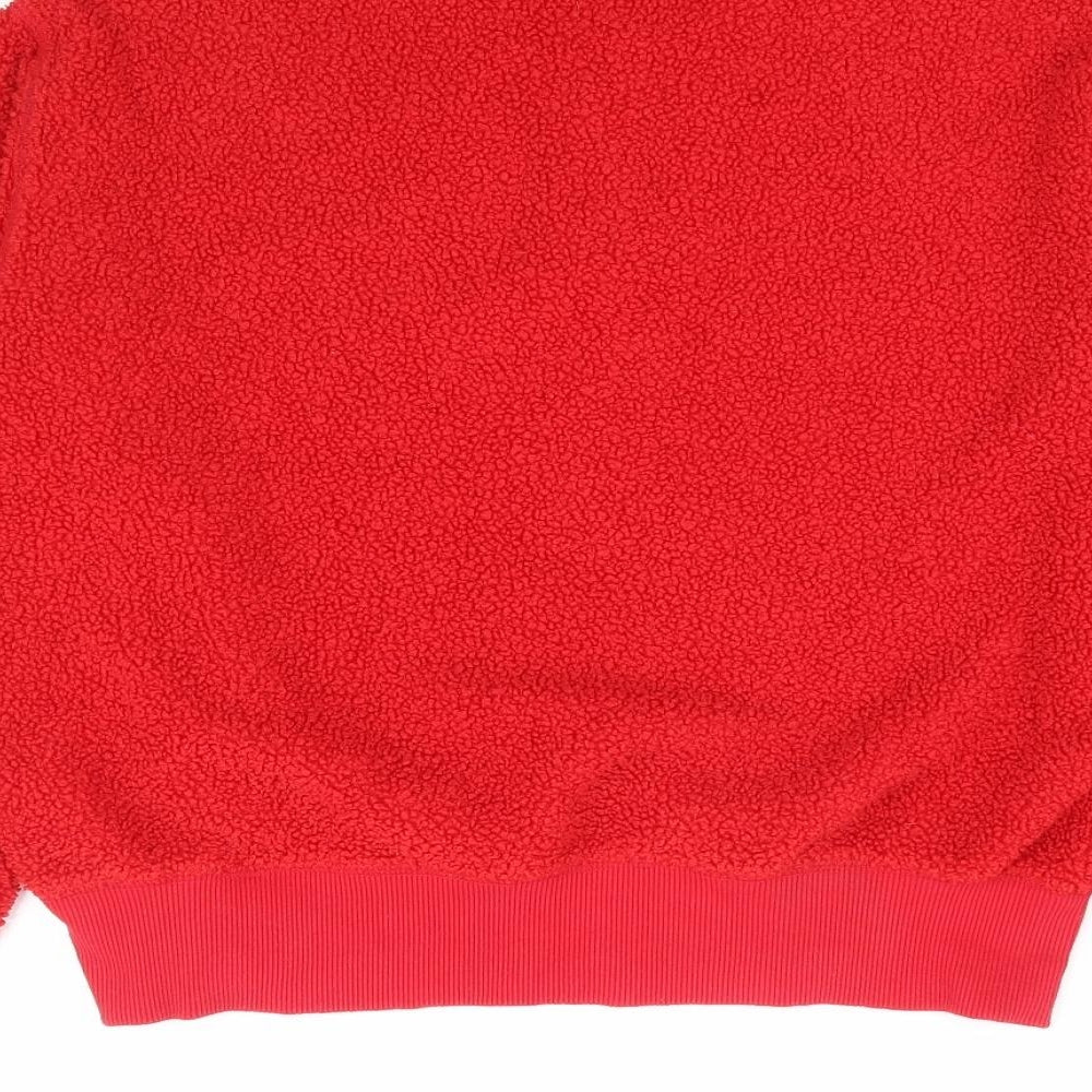 Topshop Womens Red Polyester Pullover Sweatshirt Size 6 Zip - Cropped