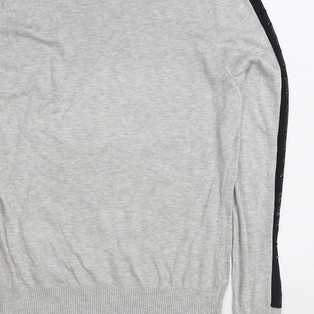 Debenhams Womens Grey Boat Neck Viscose Pullover Jumper Size 14