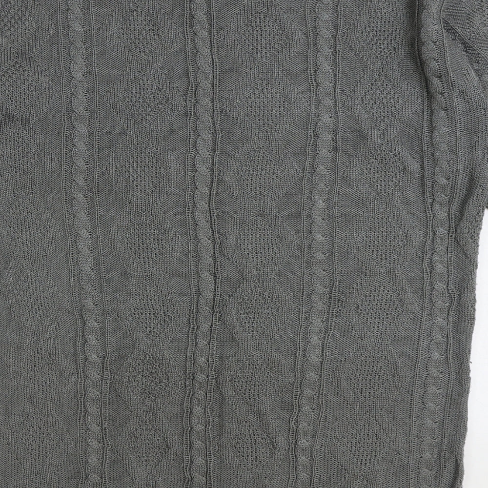 Preworn Womens Grey Boat Neck Acrylic Pullover Jumper One Size