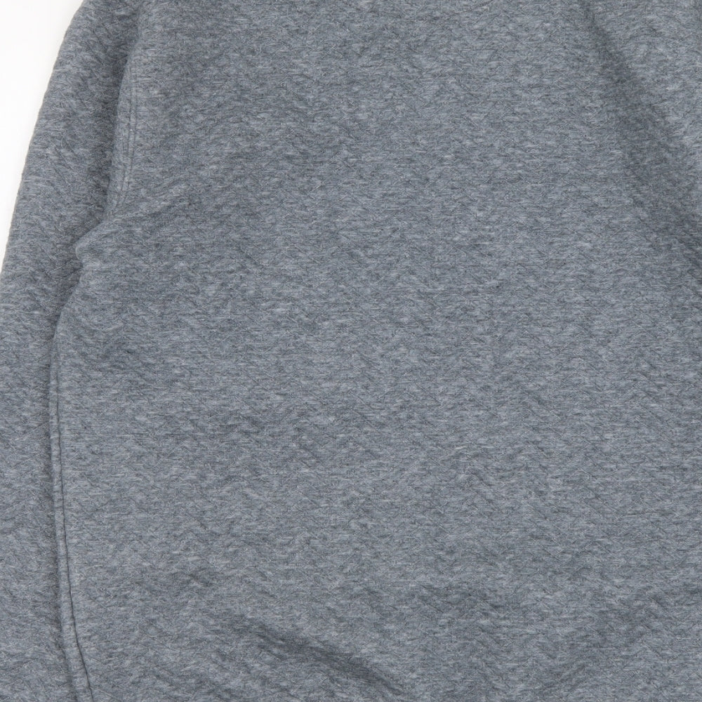 Easy Mens Blue Polyester Henley Hoodie Size S