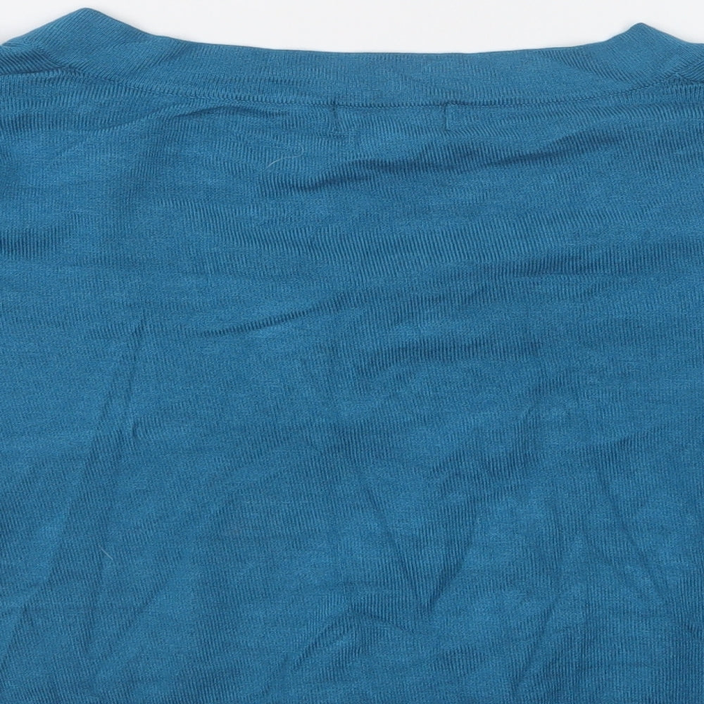Papaya Womens Blue Round Neck Viscose Cardigan Jumper Size 12