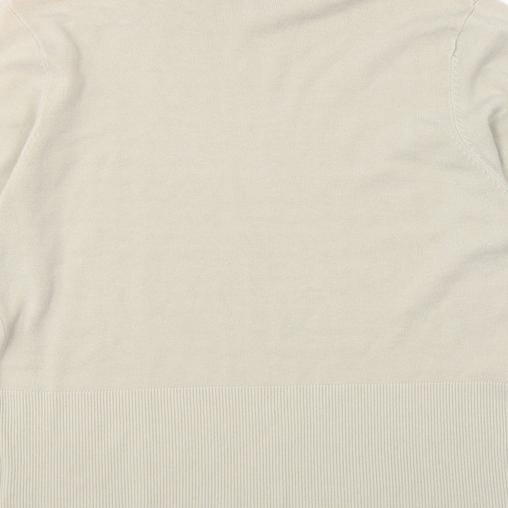 Simon Jeffrey Womens Beige High Neck Acrylic Pullover Jumper Size L