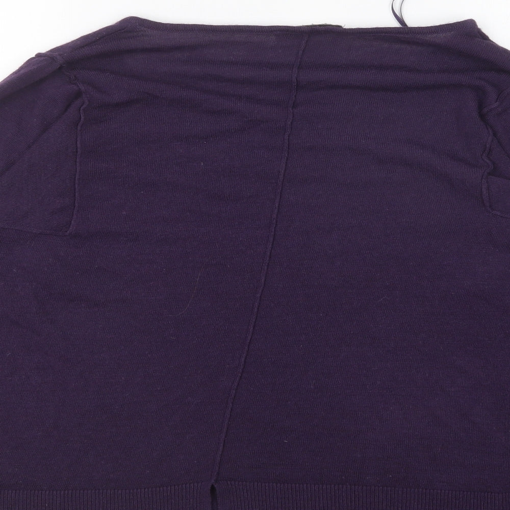 Marks & Spencer Womens Purple V-Neck Acrylic Pullover Jumper Size 10