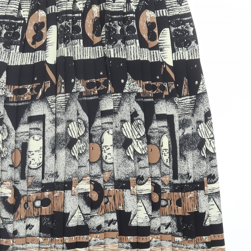 Preworn Womens Black Geometric Polyester A-Line Skirt Size 30 in