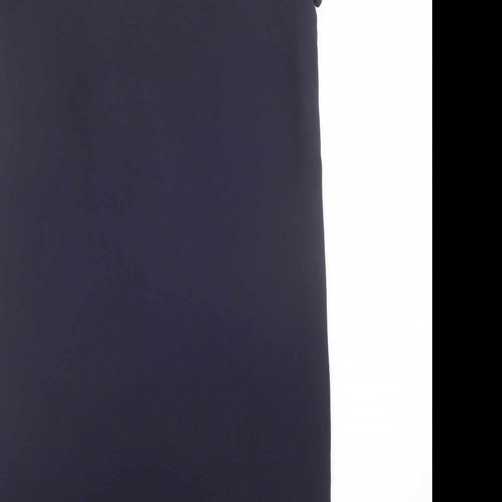 Marks & Spencer Womens Blue Polyester Shift Size 10 Boat Neck Pullover