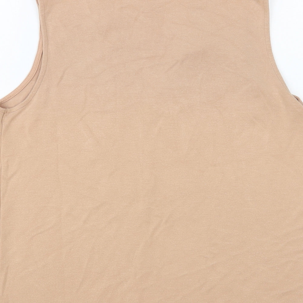 ASOS Womens Beige Viscose Basic Tank Size 10 V-Neck
