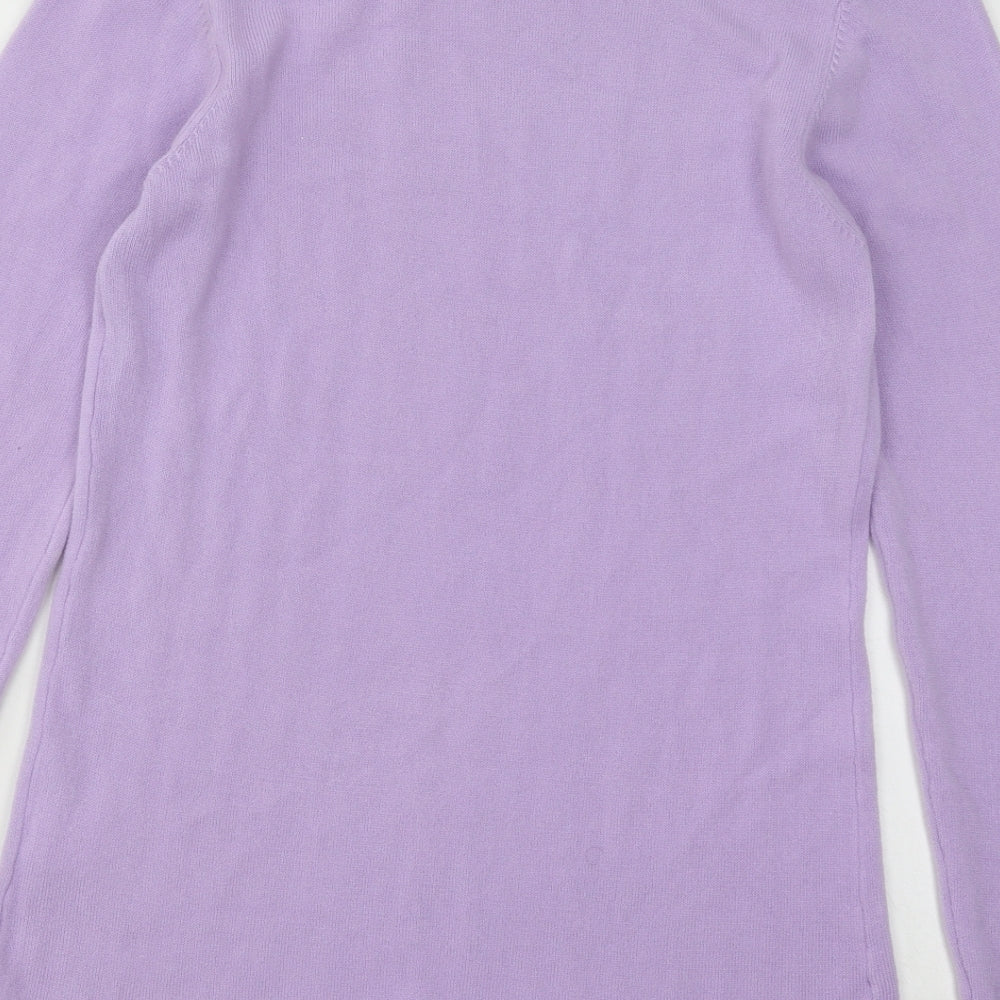 Roseanna Womens Purple Round Neck Acrylic Pullover Jumper Size M