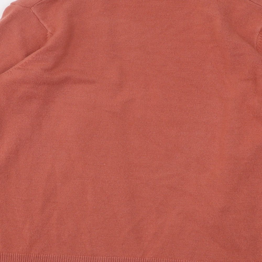 Marks & Spencer Womens Pink V-Neck Acrylic Cardigan Jumper Size S