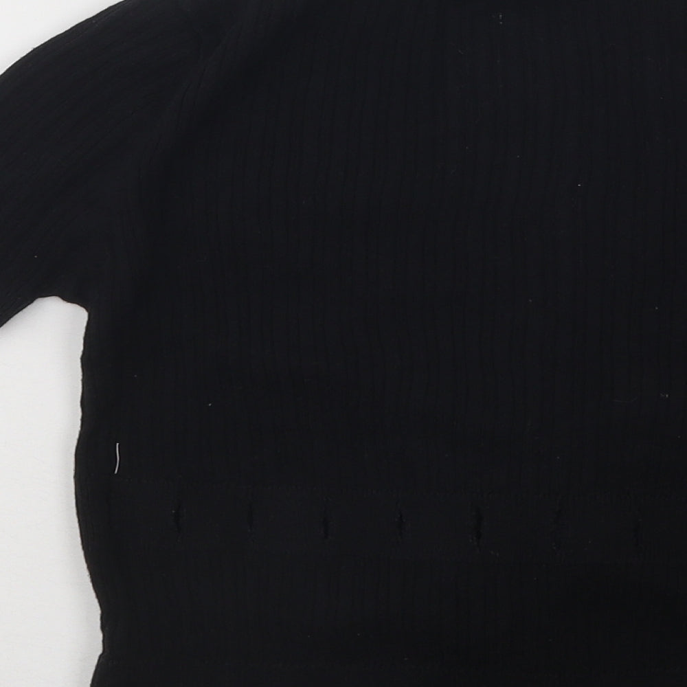 Atmosphere Womens Black V-Neck Acrylic Pullover Jumper Size 10